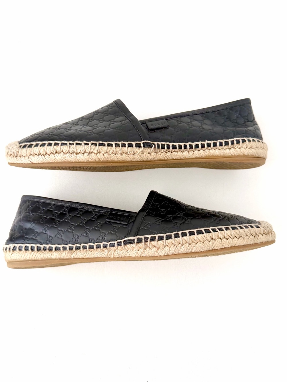 GUCCI | Micro GG Guccissima Monogram Leather Espadrille Flats Black‎ EU 40 - Picture 6 of 12